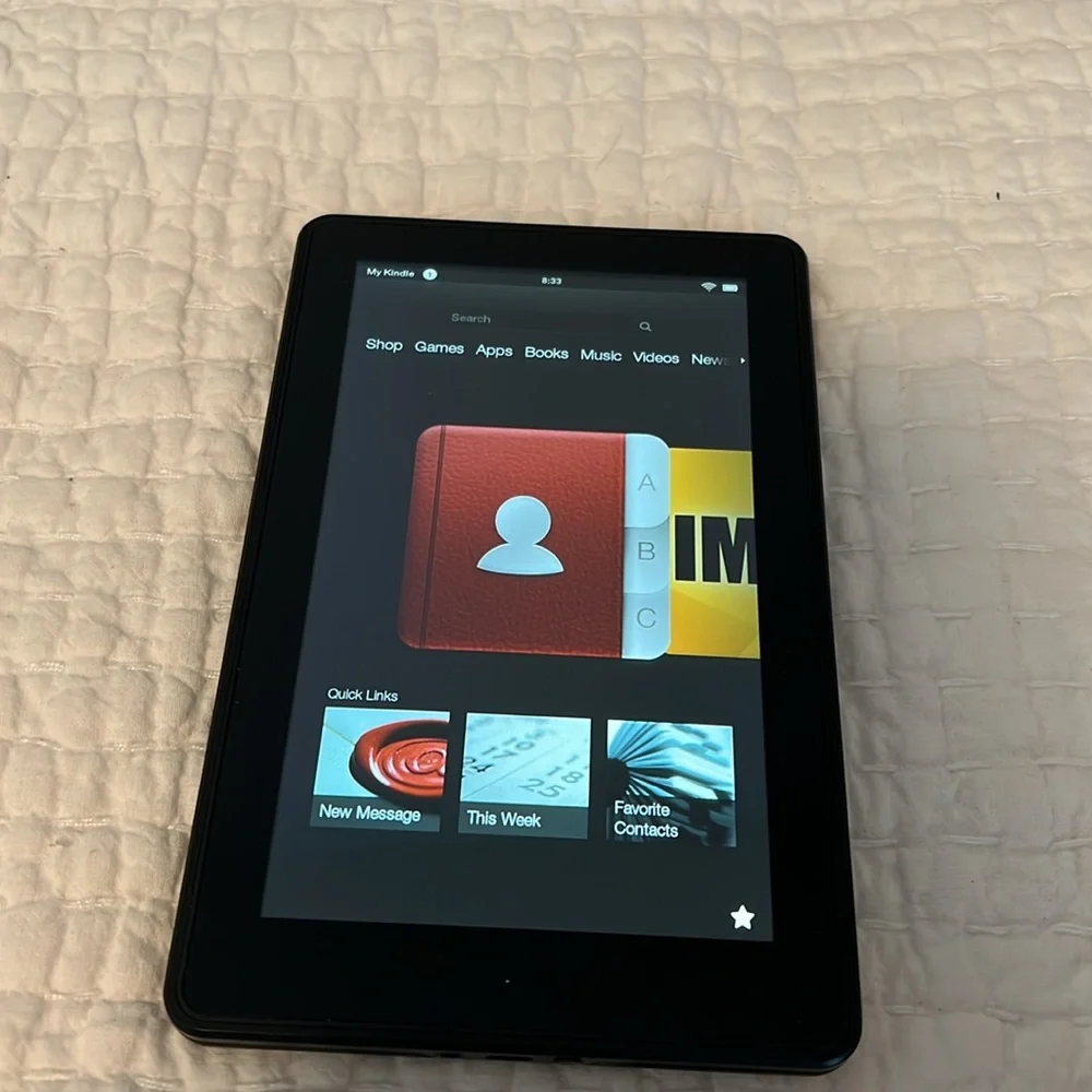 Kindle with charging cord